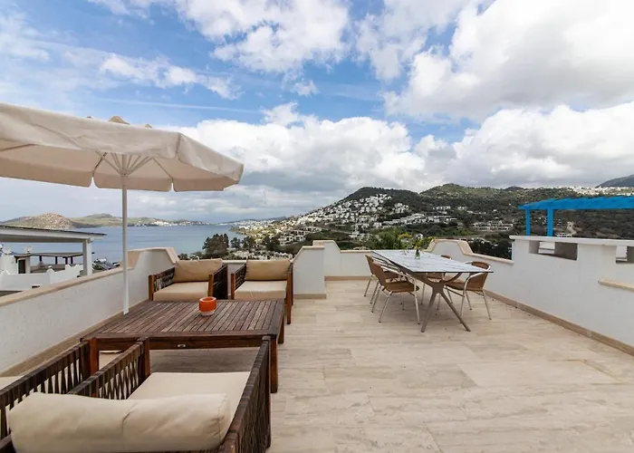 Giris Spacious Villa With Terrace And Sea View In Bodrum תמונה